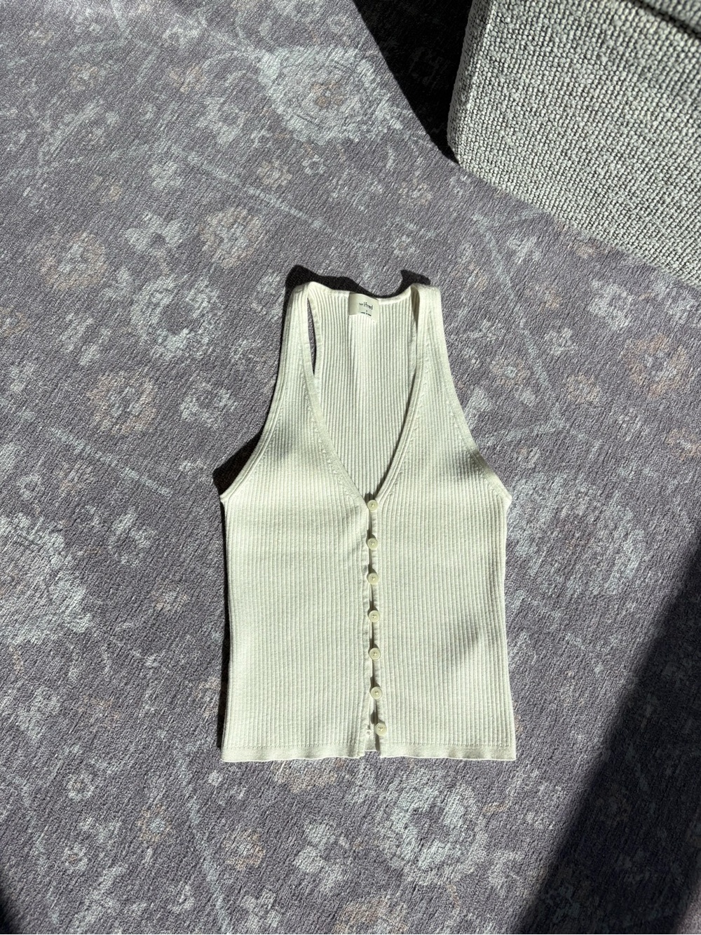 Wilfred Ribbed Halter Button-Front Top - Size Small - Picture 2 of 2